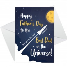 Best Dad In The Universe Fathers Day Card From Daughter Son
