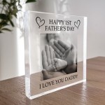 Happy 1st Fathers Day Gift For Daddy Personalised Photo Block