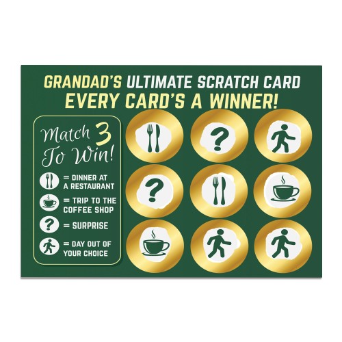 Novelty Fathers Day Gift Grandad Scratch Card Gifts for Grandad