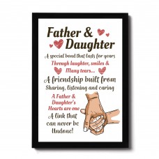 Father And Daughter A4 Framed Print Fathers Day Gift For Dad