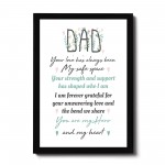 Novelty Gift For Dad FRAMED PRINT Thank You Gift For Dad Hero
