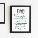 Novelty Gift For Dad FRAMED PRINT Thank You Gift For Dad Hero