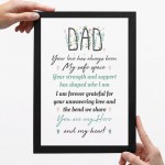 Novelty Gift For Dad FRAMED PRINT Thank You Gift For Dad Hero