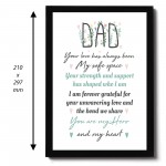 Novelty Gift For Dad FRAMED PRINT Thank You Gift For Dad Hero