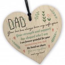 Dad Wooden Heart Keepsake Gift From Daughter Dad Gift 