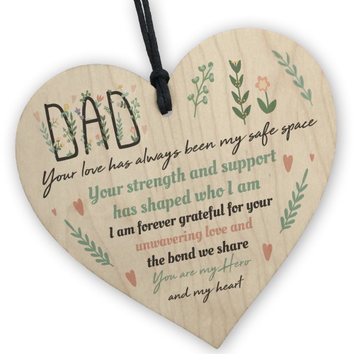 Dad Wooden Heart Keepsake Gift From Daughter Dad Gift 