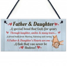 Father and Daughter Hanging Sign Dad Gift From Daughter Fathers