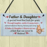 Father and Daughter Hanging Sign Dad Gift From Daughter Fathers