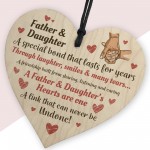 Father and Daughter Wooden Heart Keepsake Fathers Day Birthday