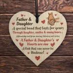 Father and Daughter Wooden Heart Keepsake Fathers Day Birthday
