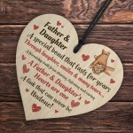 Father and Daughter Wooden Heart Keepsake Fathers Day Birthday
