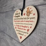 Father and Daughter Wooden Heart Keepsake Fathers Day Birthday