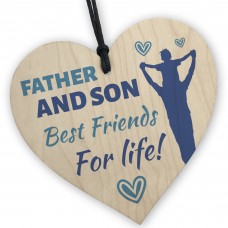Father and Son Wooden Heart Gifts Father's Day Birthday Gifts