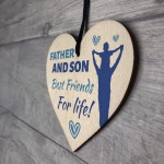 Father and Son Wooden Heart Gifts Father's Day Birthday Gifts
