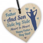 Happy Father's Day Wooden Heart Dad Gift From Son Fathers Day 