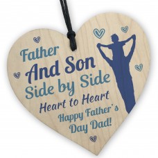 Happy Father's Day Wooden Heart Dad Gift From Son Fathers Day 