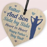 Happy Father's Day Wooden Heart Dad Gift From Son Fathers Day 
