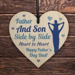 Happy Father's Day Wooden Heart Dad Gift From Son Fathers Day 
