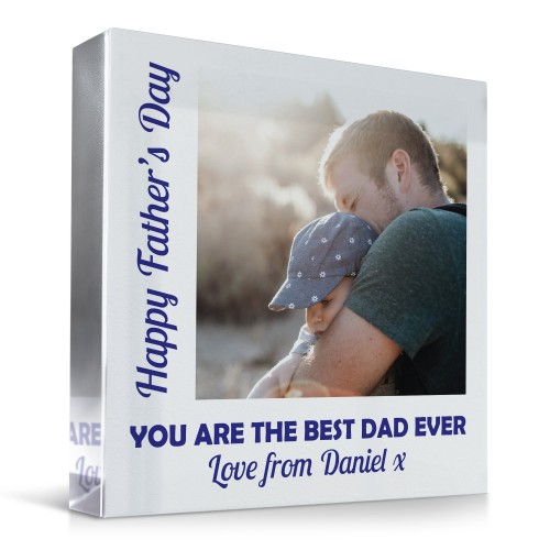 Fathers Day Gift For BEST DAD EVER Personalised Clear Block