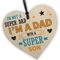 Funny Dad Gifts From Son Wooden Heart Dad Gift For Birthday 