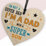 Funny Dad Gifts From Son Wooden Heart Dad Gift For Birthday 