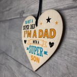 Funny Dad Gifts From Son Wooden Heart Dad Gift For Birthday 