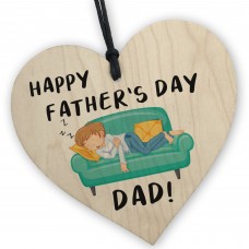 Happy Fathers Day Gift Dad Wooden Heart Funny Gifts Dad Novelty 
