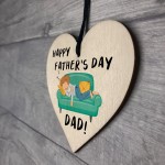 Happy Fathers Day Gift Dad Wooden Heart Funny Gifts Dad Novelty 