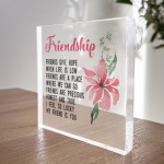 Gift For Best Friend Friendship Plaque Clear Block Best Friend