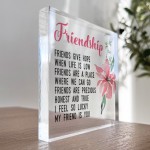 Gift For Best Friend Friendship Plaque Clear Block Best Friend