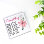 Gift For Best Friend Friendship Plaque Clear Block Best Friend