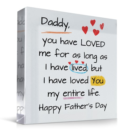 Gift For Daddy For Fathers Day Clear Block THANK YOU GIFTS