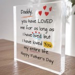 Gift For Daddy For Fathers Day Clear Block THANK YOU GIFTS