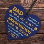Fathers Day Wooden Heart Funny Dad Gifts For Him Fathers Day