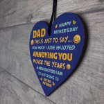 Fathers Day Wooden Heart Funny Dad Gifts For Him Fathers Day