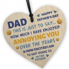 Dad Wooden Heart Plaque Gifts for Dad Funny Fathers Day Dad Gift