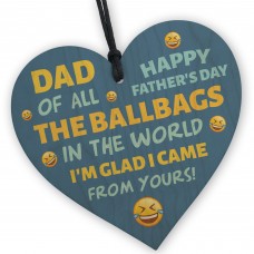 Novelty Fathers Day Joke Gift For Dad Funny Dad Gift Wood Heart