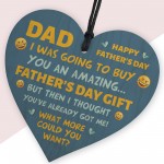 Dad Gifts For Fathers Day Novelty Wooden Heart Gift For Dad