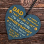 Dad Gifts For Fathers Day Novelty Wooden Heart Gift For Dad