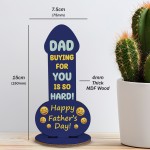 Dad Gift Fathers Day Wood Plaque Novelty Joke Gift For Dad Funny