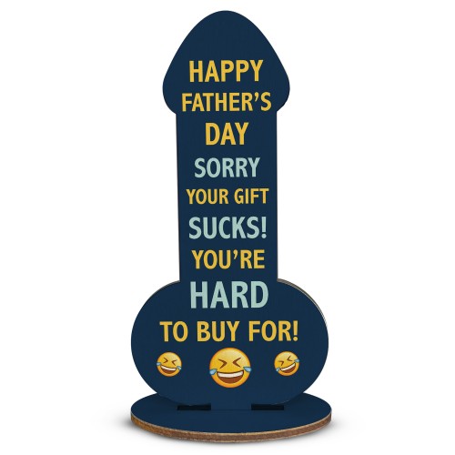 Funny Happy Father's Day Plaque Gift For Dad Rude Dad Gift 