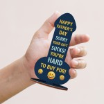 Funny Happy Father's Day Plaque Gift For Dad Rude Dad Gift 
