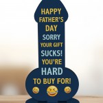Funny Happy Father's Day Plaque Gift For Dad Rude Dad Gift 