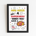 PERSONALISED Daddy Dad Superhero Fathers Day Gifts From Daughter