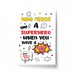 PERSONALISED Daddy Dad Superhero Fathers Day Gifts Print