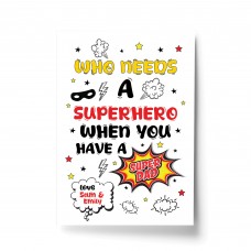 PERSONALISED Daddy Dad Superhero Fathers Day Gifts Print