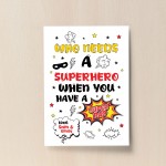PERSONALISED Daddy Dad Superhero Fathers Day Gifts Print