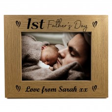 Personalised 1st Fathers Day 7x5 Photo Frame First Fathers Day