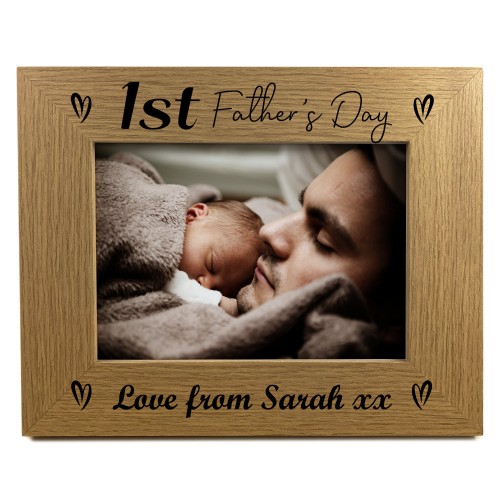 Personalised 1st Fathers Day 7x5 Photo Frame First Fathers Day