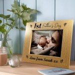Personalised 1st Fathers Day 7x5 Photo Frame First Fathers Day
